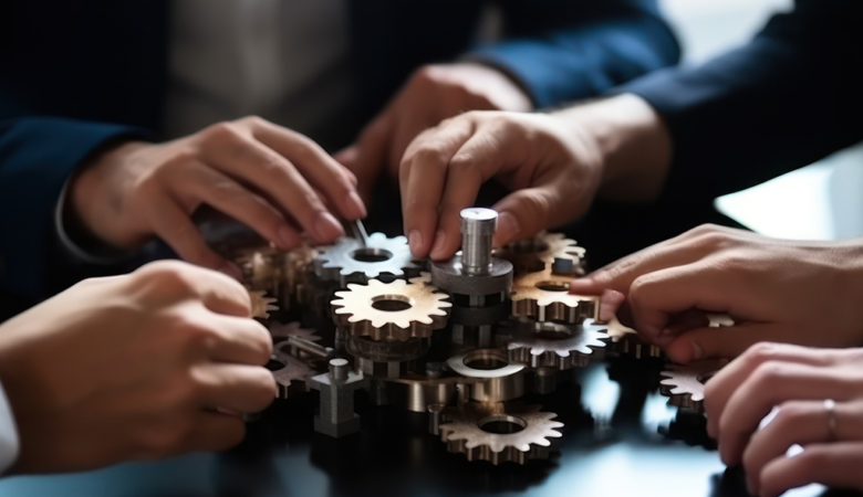 Equipe diversificada explorando oportunidades de Mobilidade Interna nas Empresas